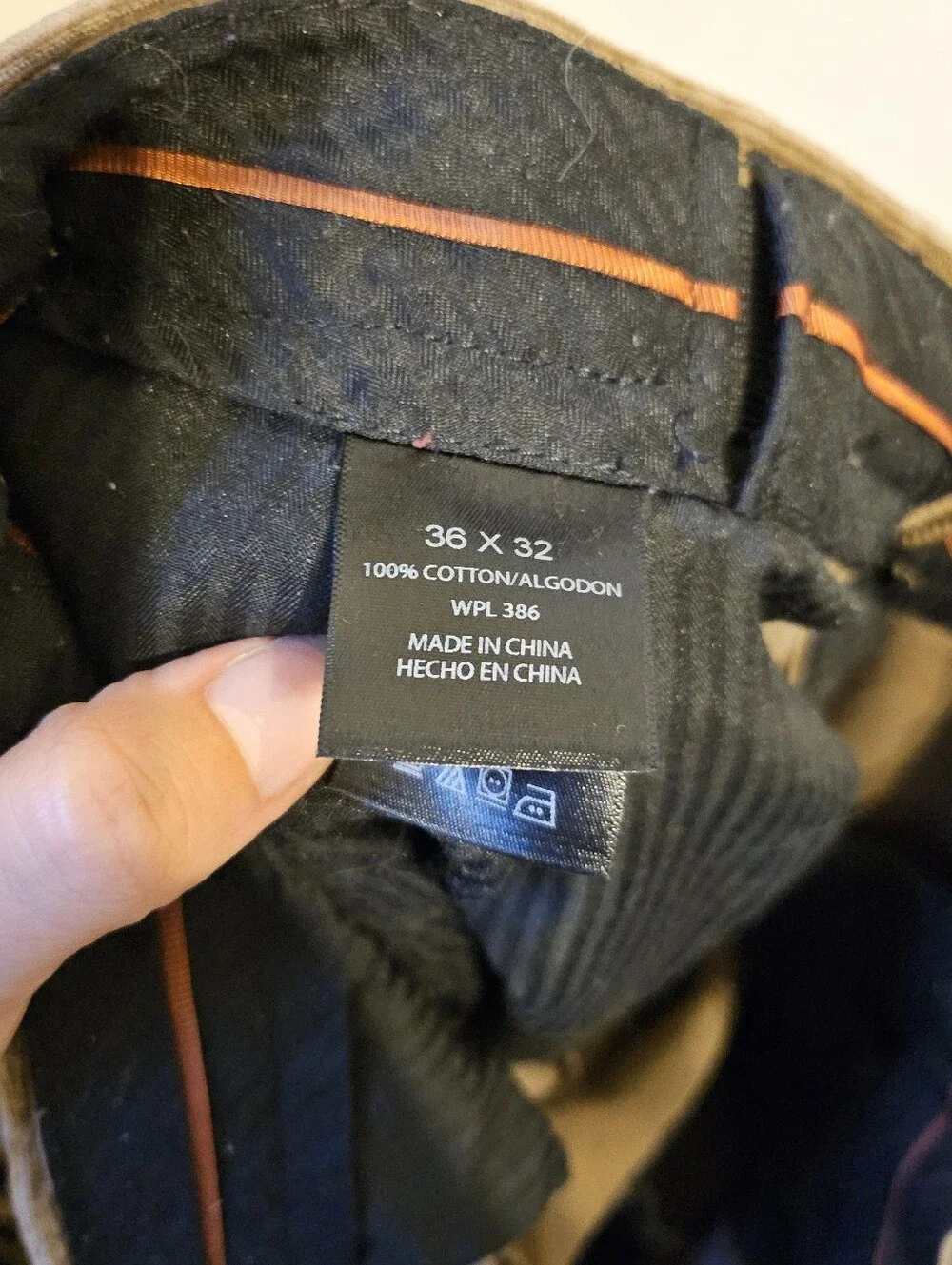 Haggar Tan Corduroy Trousers Pants 38/32 100% Cotton